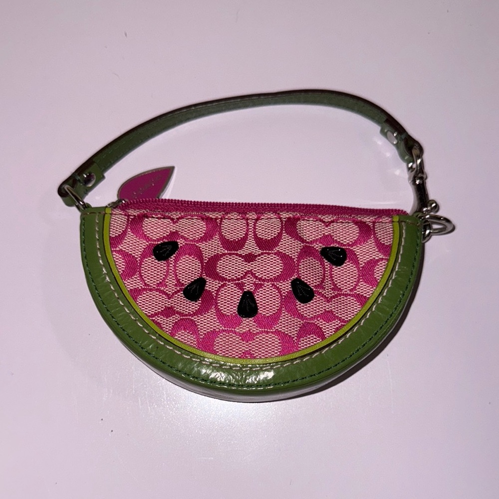Coach Pink and Green Vintage Watermelon coin purse